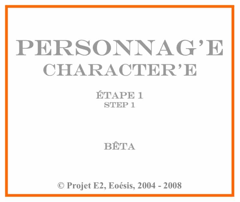 Cartel : Personnag' E « 1 »