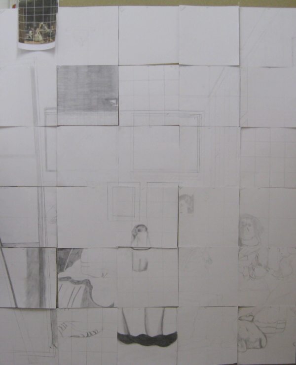 Les Ménines , Dessin sur papier. Las Méninas Drawing on paper
