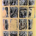 Projet E2 – Personnag’E, β. (Bêta) 26. 2004. Acrylique sur papier. 65 x 50 cm. (Project E2 – Character’E, β. (Beta) 26. 2004. Acrylic on paper, 25.5 x 19.6 inches.)