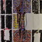 Projet E2 – Personnag’E, β. (Bêta) 84. « L'Homme divisé et renversé ». 2006-2008. Acrylique sur papier. 65 x 50 cm. (Project E2 – Character’E, β. (Beta) 84. «Study for the divided and opposite man». 2006-2008. Acrylic on paper, 25.5 x 19.6 inches.)
