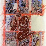 Projet E2 – Personnag’E, β. (Bêta) 85. « Etude pour la Boudeuse ». 2006-2008. Acrylique sur papier. 65 x 50 cm. (Project E2 – Character’E, β. (Beta) 85. «Study for the Sulky». 2006-2008. Acrylic on paper, 25.5 x 19.6 inches.)