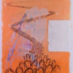Projet E3 – Personnag’E, β. (Bêta) 404. 02. 2012. Acrylique sur papier. 65 x 50 cm. (Project E3 – Character’E, β. (Beta) 404. 02. 2012. Acrylic on paper, 25.5 x 19.6 inches.)