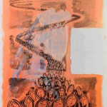 Projet E3 – Personnag’E, β. (Bêta) 404. 03. 2012. Acrylique sur papier. 65 x 50 cm. (Project E3 – Character’E, β. (Beta) 404. 03. 2012. Acrylic on paper, 25.5 x 19.6 inches.)