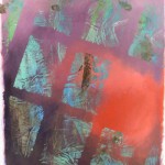 Projet E3 – Paysag’E, β. (Bêta) 527. 02. 2012. Acrylique sur papier. 65 x 50 cm. (Project E3 – Landscap’E, β. (Beta) 527. 02. 2012. Acrylic on paper, 25.5 x 19.6 inches.)