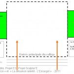 Dimitri Dimitriadès, Projet E3 –Projet « Sculptur'E », schéma de l'entrée du collège. 2011. (Project « Sculptur'E », plan of the entry of the college, 2011.)
