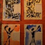 Projet E3 – Projet « E'nvoi  », étapes 5 & 6 : peindre les fonds. 2013. (Project « E'Card », steps 5 & 6 : painting the background. 2013.)
